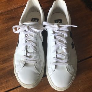 Veja Esplar Leather White Black Womens 10 Sneakers